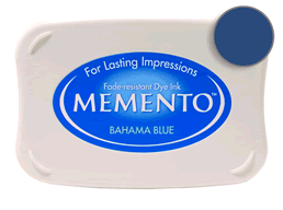 Buy a Memento Bahama Blue Stamp Pad! This is fast drying on most papers including glossy finishes.