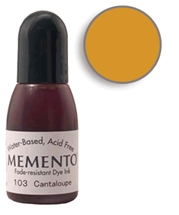 Buy a 1/2 oz. bottle of Memento Cantaloupe refill for a  Cantaloupe Memento stamp pad.