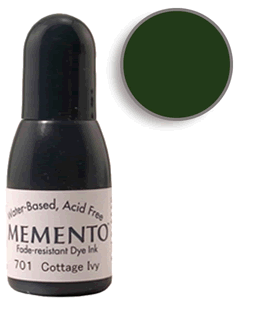 Buy a 1/2 oz. bottle of Memento Cottage Ivy refill for a  Cottage Ivy Memento stamp pad.