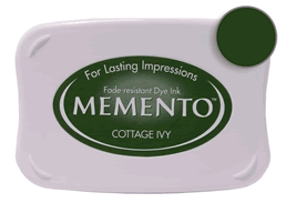 Buy a Memento Cottage Ivy Stamp Pad! This is fast drying on most papers including glossy finishes.