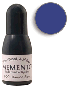 Buy a 1/2 oz. bottle of Memento Danube Blue refill for a  Danube Blue Memento stamp pad.