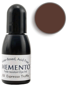 Buy a 1/2 oz. bottle of Memento Espresso Truffle refill for a  Espresso Truffle Memento stamp pad.