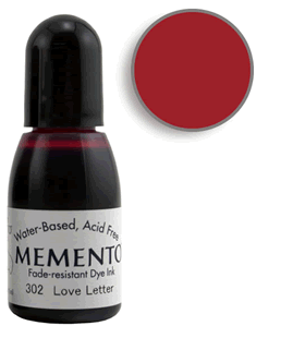 Buy a 1/2 oz. bottle of Memento Love Letter refill for a  Love Letter Memento stamp pad.