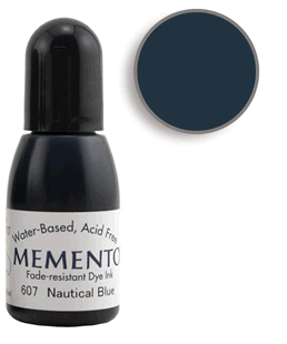 Buy a 1/2 oz. bottle of Memento Nautical Blue refill for a  Nautical Blue Memento stamp pad.