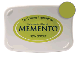 Buy a Memento New Sprout Stamp Pad! This is fast drying on most papers including glossy finishes.