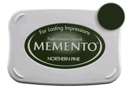 Buy a Memento Northern Pine Stamp Pad! This is fast drying on most papers including glossy finishes.