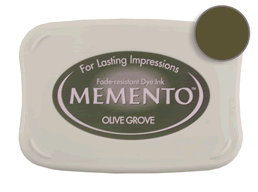 Buy a Memento Olive Grove Stamp Pad! This is fast drying on most papers including glossy finishes.