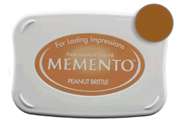 Buy a Memento Peanut Brittle Stamp Pad! This is fast drying on most papers including glossy finishes.