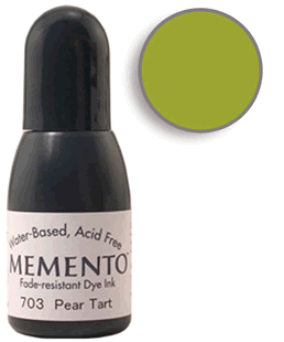Buy a 1/2 oz. bottle of Memento Pear Tart refill for a  Pear Tart Memento stamp pad.