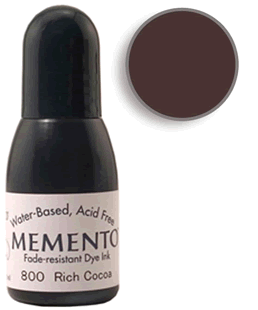 Buy a 1/2 oz. bottle of Memento Rich Cocoa refill for a  Rich Cocoa Memento stamp pad.