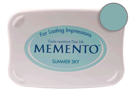 Buy a Memento Summer Sky Stamp Pad! This is fast drying on most papers including glossy finishes.