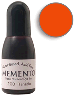 Buy a 1/2 oz. bottle of Memento Tangelo refill for a  Tangelo Memento stamp pad.