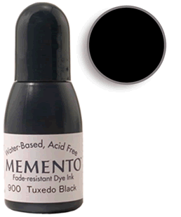 Buy a 1/2 oz. bottle of Memento Tuxedo Black refill for a  Tuxedo Black Memento stamp pad.