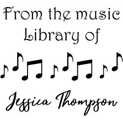 From the music library rubber stamp, choice of 30+ ink colors, customize instantly online, personalize name, special note and more. No minimums, fast turnaround, quality guaranteed.