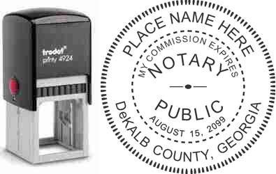 Customize and order a self-inking notary rubber stamp for the state of Georgia.  Meets all specifications and requirements for Georgia notaries. No minimums, fast turnaround, quality guaranteed.