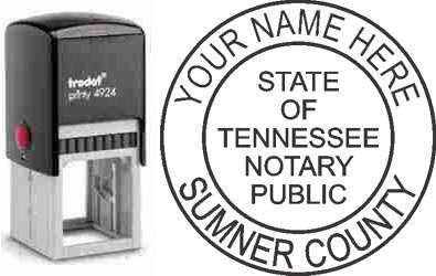 Customize and order a self-inking notary rubber stamp for the state of Tennessee.  Meets all specifications and requirements for Tennessee notary stamps. No minimums, fast turnaround, quality guaranteed.
