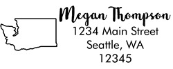 Washington state return address stamp, choice of 30+ ink colors, customize instantly online, personalize name, special note and more. Designer fonts, no minimums, fast turnaround, quality guaranteed.
