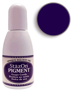 Buy a 1/2 oz. bottle of StazOn Pigment Grape Candy ink refill for a Grape Candy StazOn pigment stamp pad.