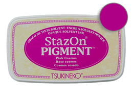 Buy a StazOn Pigment Pink Cosmos Stamp pad designed for non-porous surfaces.