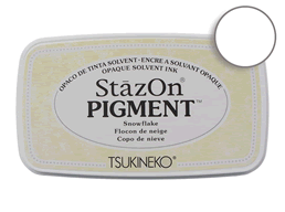 Buy a StazOn Pigment Snowflake Stamp pad designed for non-porous surfaces.