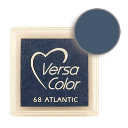 Purchase a vibrant and creamy atlantic Versacolor ink pad. Over 70 colors available!  Non-toxic, child-safe, acid free, water-soluble pigment ink.  Measures 15/16 inches by 15/16 inches.