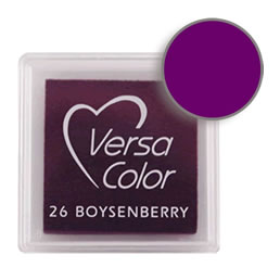 Purchase a vibrant and creamy boysenberry Versacolor ink pad. Over 70 colors available!  Non-toxic, child-safe, acid free, water-soluble pigment ink.  Measures 15/16 inches by 15/16 inches.