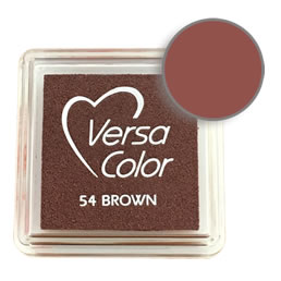 Purchase a vibrant and creamy brown Versacolor ink pad. Over 70 colors available!  Non-toxic, child-safe, acid free, water-soluble pigment ink.  Measures 15/16 inches by 15/16 inches.