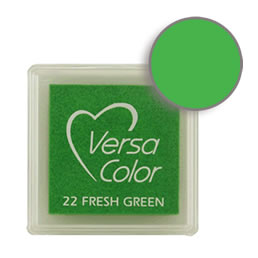 Purchase a vibrant and creamy fresh green Versacolor ink pad. Over 70 colors available!  Non-toxic, child-safe, acid free, water-soluble pigment ink.  Measures 15/16 inches by 15/16 inches.