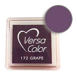 Purchase a vibrant grape Versacolor ink pad. Over 70 colors available!  Non-toxic, child-safe, acid free, water-soluble pigment ink.  Measures 15/16 inches by 15/16 inches.