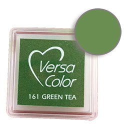 Purchase a vibrant and creamy green tea Versacolor ink pad. Over 70 colors available!  Non-toxic, child-safe, acid free, water-soluble pigment ink.  Measures 15/16 inches by 15/16 inches.