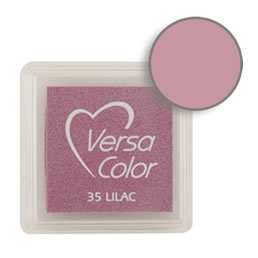 Purchase a vibrant and creamy lilac Versacolor ink pad. Over 70 colors available!  Non-toxic, child-safe, acid free, water-soluble pigment ink.  Measures 15/16 inches by 15/16 inches.