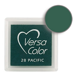 Purchase a vibrant and creamy pacific Versacolor ink pad. Over 70 colors available!  Non-toxic, child-safe, acid free, water-soluble pigment ink.  Measures 15/16 inches by 15/16 inches.
