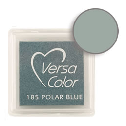 Purchase a vibrant and creamy polar blue Versacolor ink pad. Over 70 colors available!  Non-toxic, child-safe, acid free, water-soluble pigment ink.  Measures 15/16 inches by 15/16 inches.