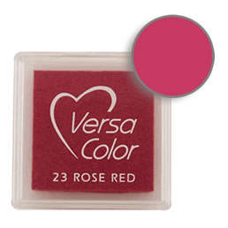 Purchase a vibrant rose red Versacolor ink pad. Over 70 colors available!  Non-toxic, child-safe, acid free, water-soluble pigment ink.  Measures 15/16 inches by 15/16 inches.