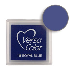 Purchase a vibrant and creamy royal blue Versacolor ink pad. Over 70 colors available!  Non-toxic, child-safe, acid free, water-soluble pigment ink.  Measures 15/16 inches by 15/16 inches.