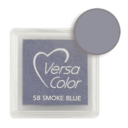 Purchase a vibrant and creamy smoke blue Versacolor ink pad. Over 70 colors available!  Non-toxic, child-safe, acid free, water-soluble pigment ink.  Measures 15/16 inches by 15/16 inches.