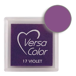 Purchase a vibrant and creamy violet Versacolor ink pad. Over 70 colors available!  Non-toxic, child-safe, acid free, water-soluble pigment ink.  Measures 15/16 inches by 15/16 inches.