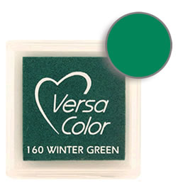 Purchase a vibrant and creamy winter green Versacolor ink pad. Over 70 colors available!  Non-toxic, child-safe, acid free, water-soluble pigment ink.  Measures 15/16 inches by 15/16 inches.