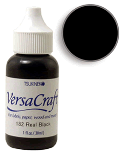 Buy a 1 oz. bottle of VersaCraft Real Black ink refill for a  Real Black VersaCraft stamp pad.