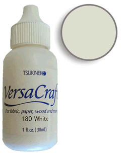 Buy a 1 oz. bottle of VersaCraft White ink refill for a  White VersaCraft stamp pad.